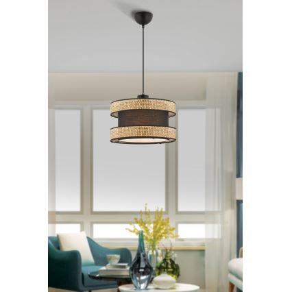 Lestenec na kabelu HALO 1xE27/60W/230V rjava/bež
