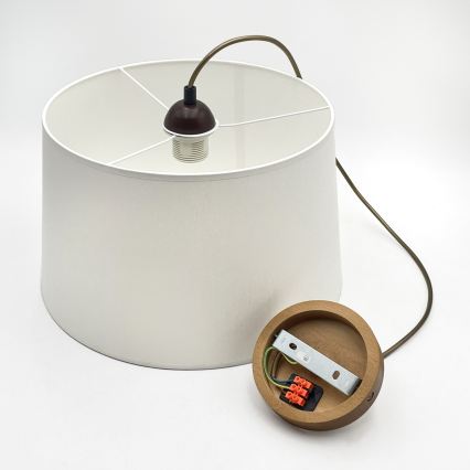 Lestenec na kablu AIDA 1xE27/60W/230V premer 35 cm hrast/rjava/bela