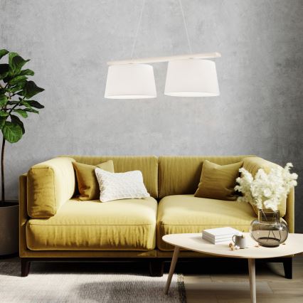 Lestenec na kablu AIDA 2xE27/60W/230V pr. 35 cm hrast/bela