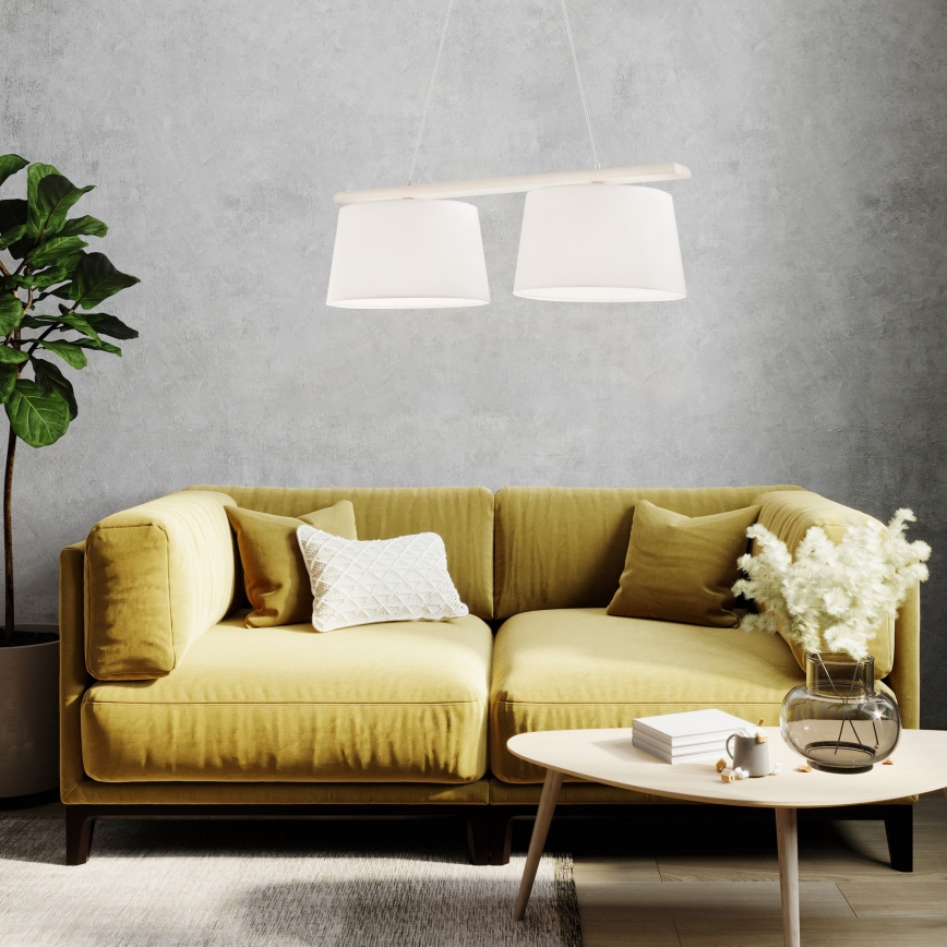 Lestenec na kablu AIDA 2xE27/60W/230V pr. 35 cm hrast/bela