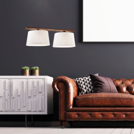 Lestenec na kablu AIDA 2xE27/60W/230V premer 35 cm hrast/oreh