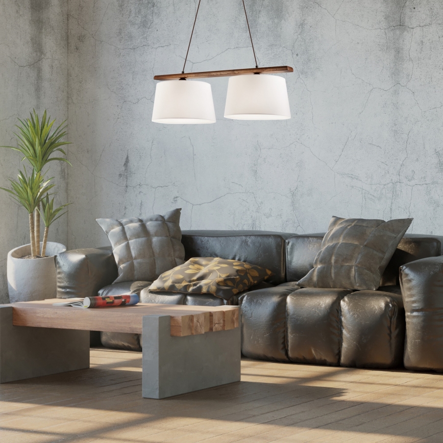 Lestenec na kablu AIDA 2xE27/60W/230V premer 35 cm hrast/oreh