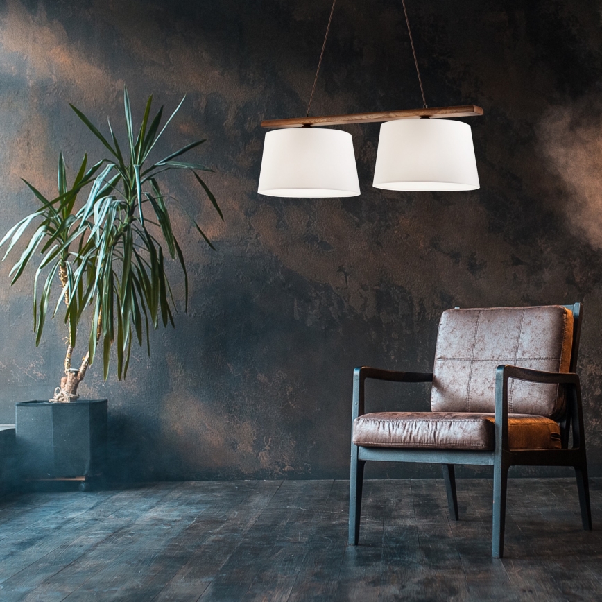 Lestenec na kablu AIDA 2xE27/60W/230V premer 35 cm hrast/oreh