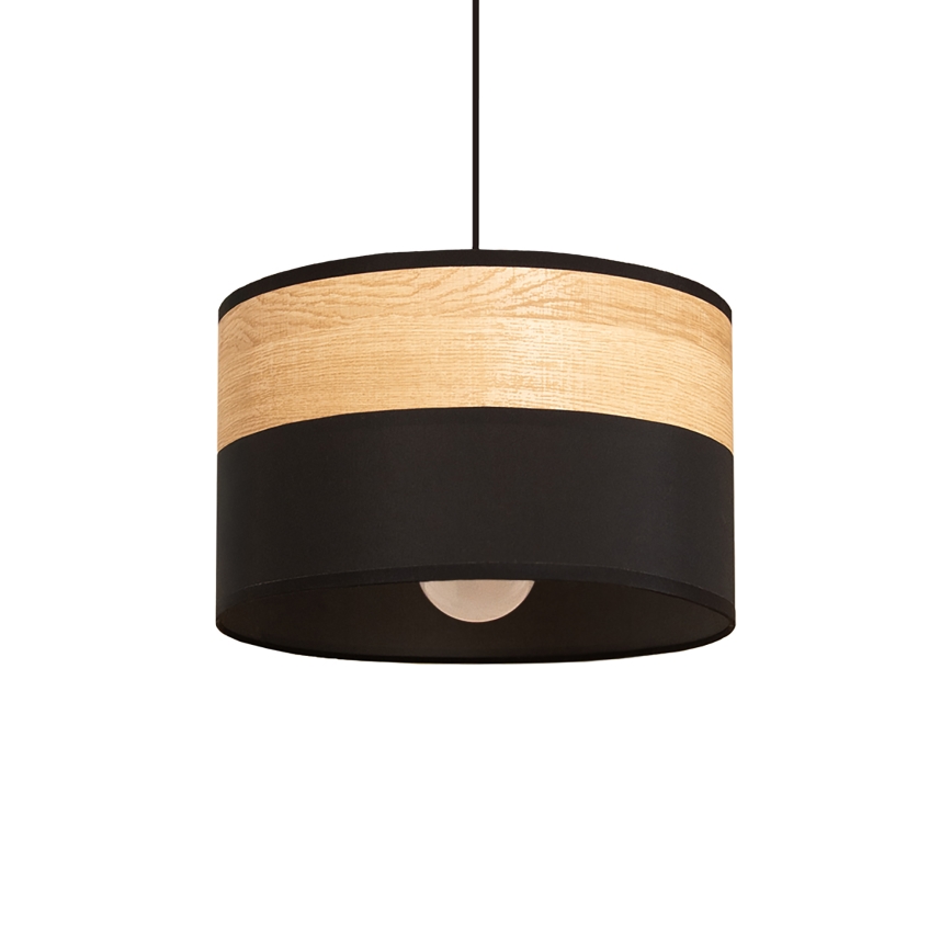 Lestenec na kablu ALBA 1xE27/15W/230V premer 25 cm črna/rjava