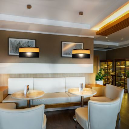 Lestenec na kablu ALBA 1xE27/15W/230V, premer 40 cm, črna/rjava