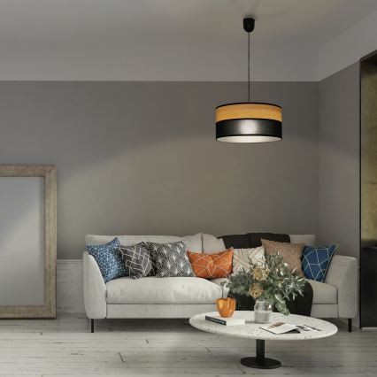 Lestenec na kablu ALBA 1xE27/15W/230V premer 45 cm črna/rjava