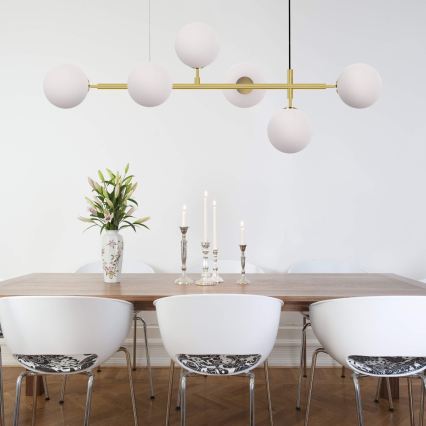 Lestenec na kablu ALISA 6xE14/40W/230V v zlati barvi