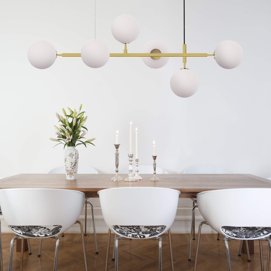 Lestenec na kablu ALISA 6xE14/40W/230V v zlati barvi