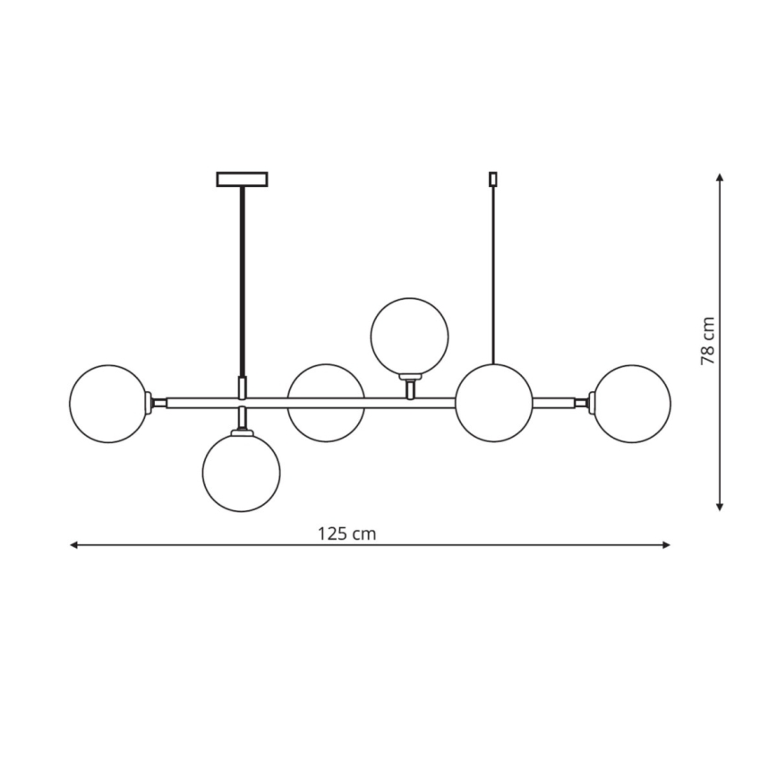 Lestenec na kablu ALISA 6xE14/40W/230V v zlati barvi