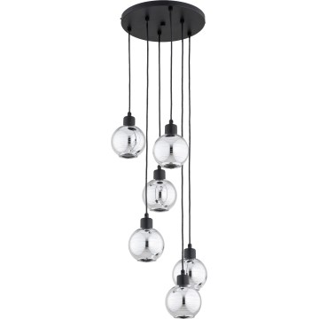 Lestenec na kablu ARVENE 5xE27/15W/230V črna/sijajni krom