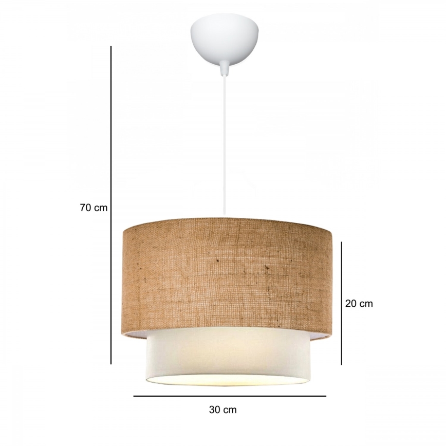 Lestenec na kablu AYD 1xE27/15W/230V bež/bela