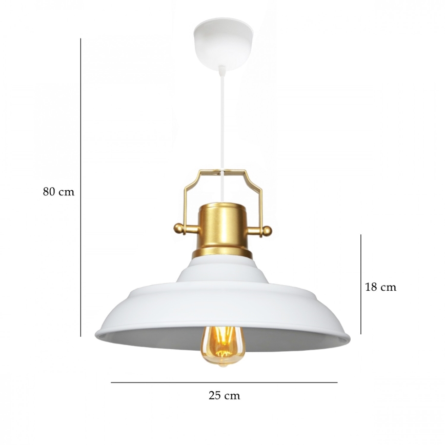 Lestenec na kablu AYD 1xE27/40W/230V, bela/zlata