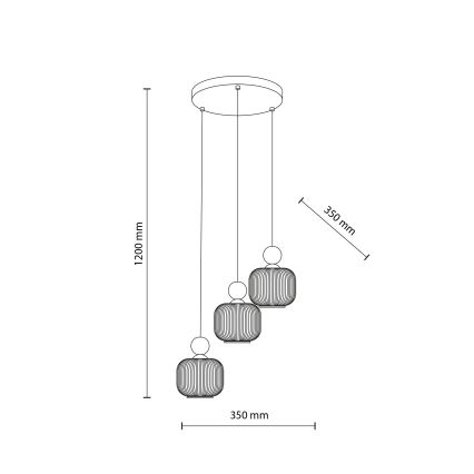 Lestenec na kablu BALLO 3xE14/10W/230V bež