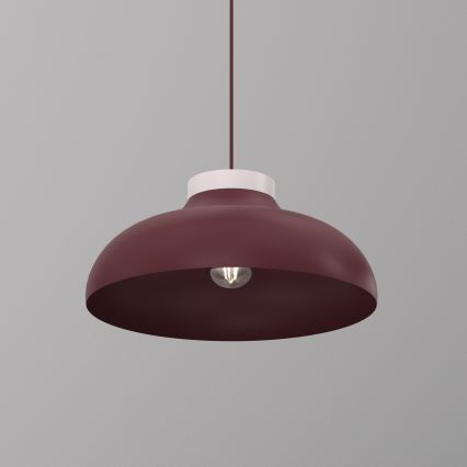 Lestenec na kablu BASCA 1xE27/15W/230V bordo/krem