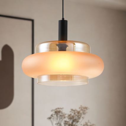 Lestenec na kablu BRIZI 1xE27/40W/230V v bež/dimni barvi
