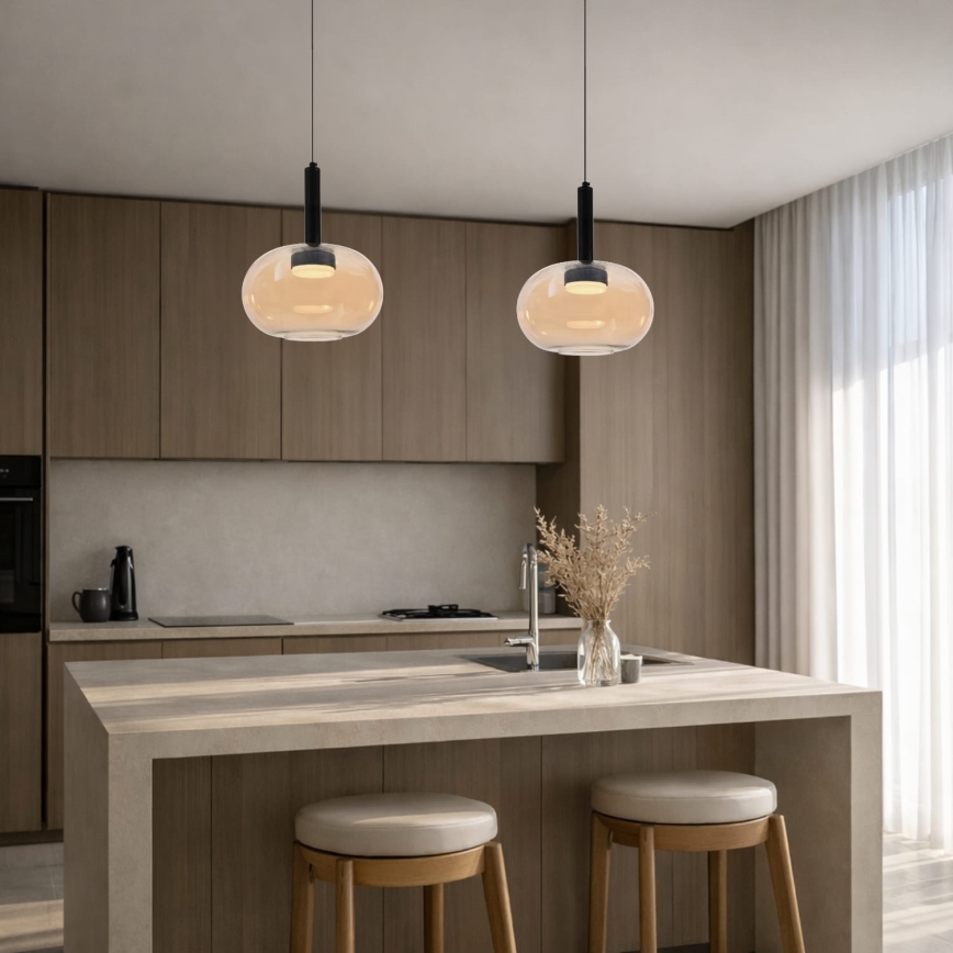 Lestenec na kablu BUENO 1xGX53/9W/230V premer 25 cm dimno bež