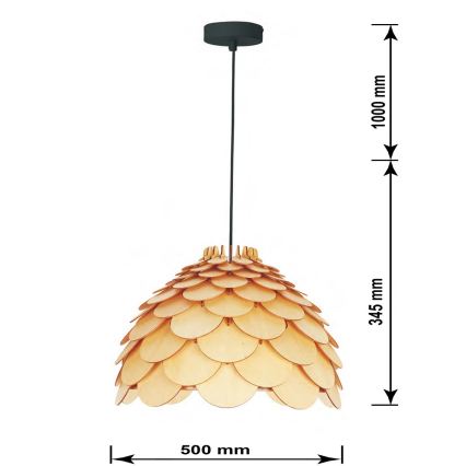 Lestenec na kablu BURGO 1xE27/60W/230V, premer 50 cm