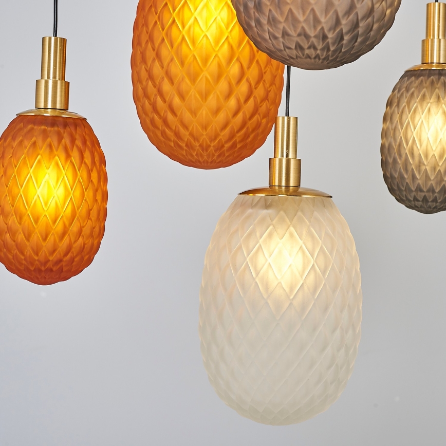 Lestenec na kablu CACTUS 16xG9/5W/230V meden/siv/bel