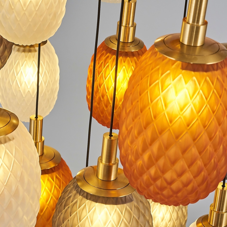 Lestenec na kablu CACTUS 16xG9/5W/230V meden/siv/bel