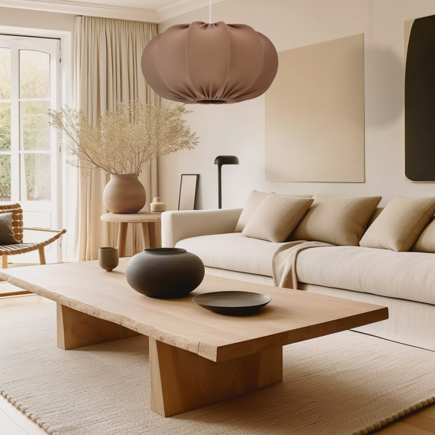 Lestenec na kablu CAFEE 1xE27/40W/230V, premer 52 cm, rjav