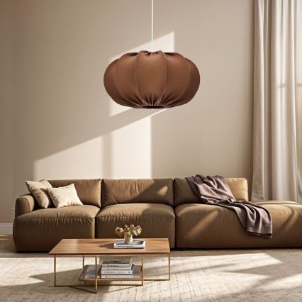 Lestenec na kablu CAFEE 1xE27/40W/230V, premer 52 cm, rjav