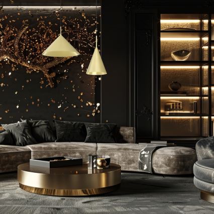 Lestenec na kablu CAPITAL 1xGX53/15W/230V Ø 17 cm v zlati barvi