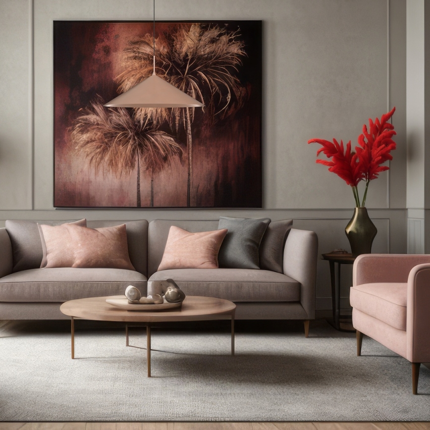 Lestenec na kablu CAPITAL 1xGX53/15W/230V Ø 60 cm v rožnato zlati barvi