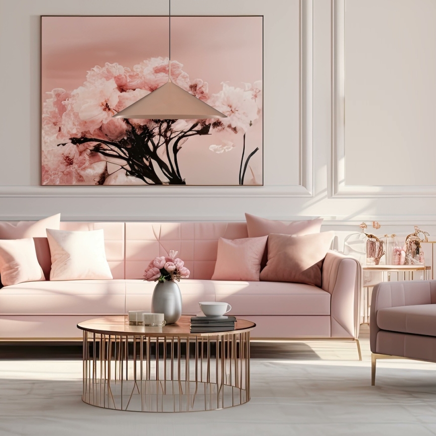 Lestenec na kablu CAPITAL 1xGX53/15W/230V Ø 60 cm v rožnato zlati barvi