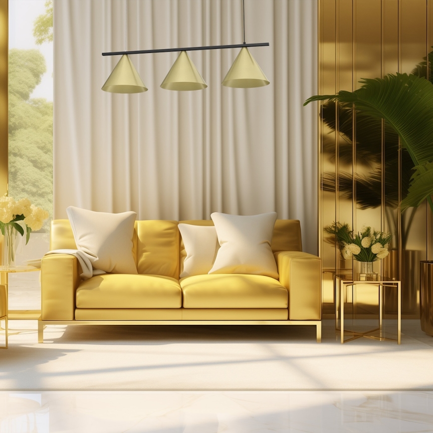 Lestenec na kablu CAPITAL 3xGX53/15W/230V zlata