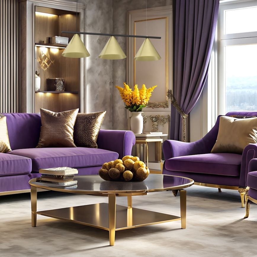 Lestenec na kablu CAPITAL 3xGX53/15W/230V zlata