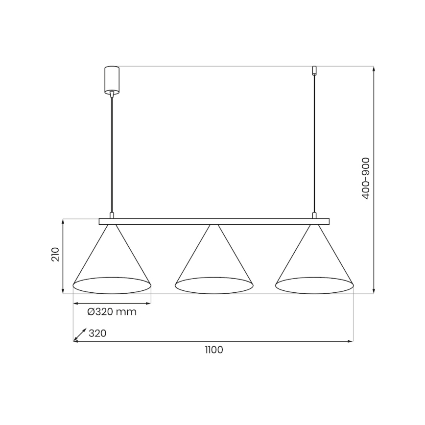 Lestenec na kablu CAPITAL 3xGX53/15W/230V zlata