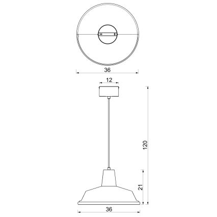 Lestenec na kablu CLASS 1xE27/15W/230V bronast