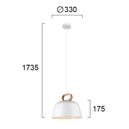 Lestenec na kablu CLIP 1xE27/40W/230V bela/rjava