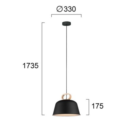Lestenec na kablu CLIP 1xE27/40W/230V črna/rjava