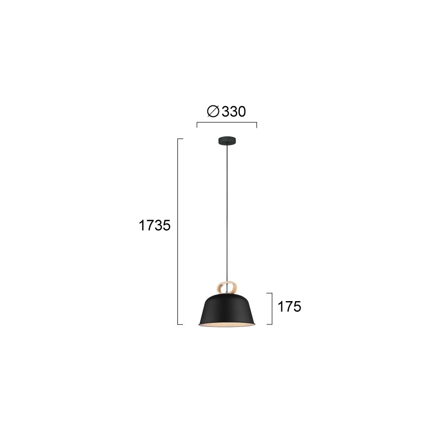 Lestenec na kablu CLIP 1xE27/40W/230V črna/rjava