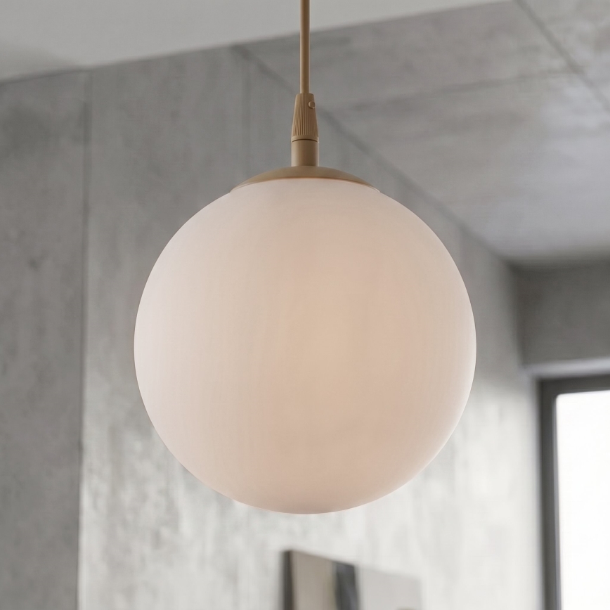 Lestenec na kablu COSMO 1xE14/10W/230V Ø 14 cm bež/bela