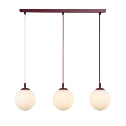 Lestenec na kablu COSMO 3xE14/10W/230V v rdeči/beli barvi