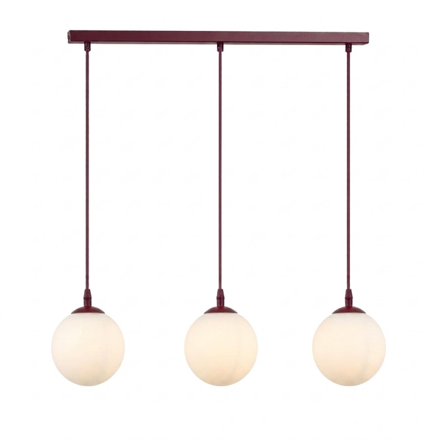 Lestenec na kablu COSMO 3xE14/10W/230V v rdeči/beli barvi