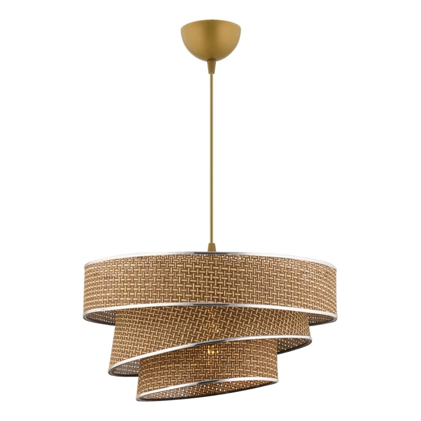 Lestenec na kablu COUPER 1xE27/60W/230V rjav/sijajni krom