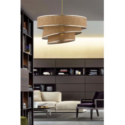 Lestenec na kablu COUPER 1xE27/60W/230V rjav/sijajni krom