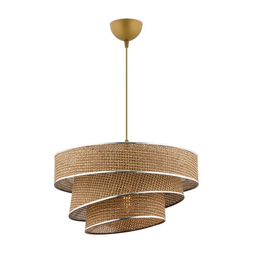 Lestenec na kablu COUPER 1xE27/60W/230V rjav/sijajni krom