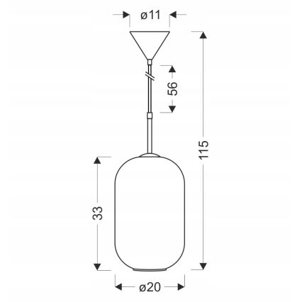 Lestenec na kablu CRESTO 1xE27/40W/230V bela/zlata