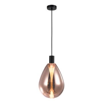 Lestenec na kablu DENSO 1xG9/5W/230V Ø 20 cm bakrena/črna