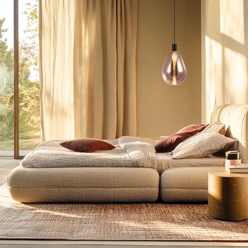 Lestenec na kablu DENSO 1xG9/5W/230V Ø 20 cm bakrena/črna