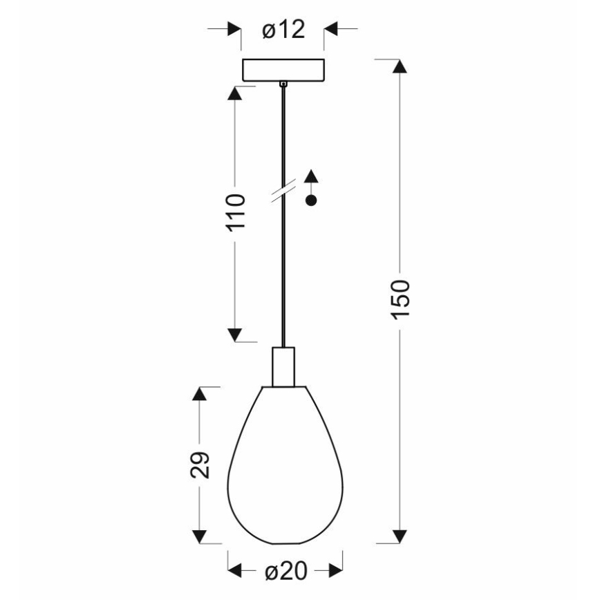 Lestenec na kablu DENSO 1xG9/5W/230V Ø 20 cm bakrena/črna