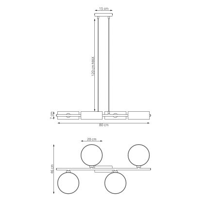 Lestenec na kablu DRUMZ 4xE14/10W/230V bež