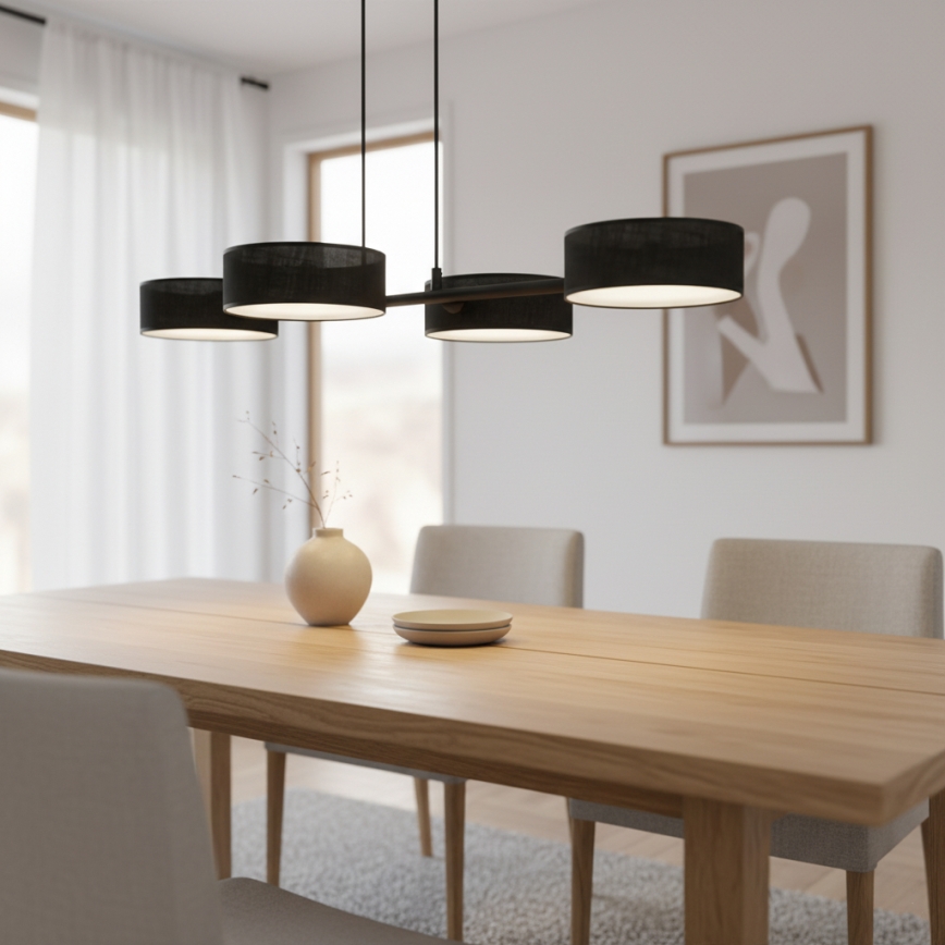 Lestenec na kablu DRUMZ 4xE14/10W/230V črn