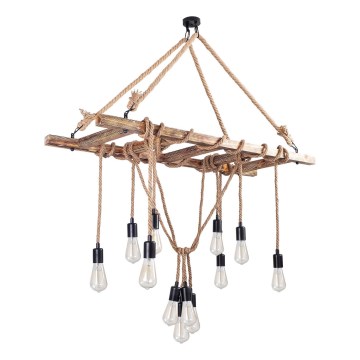 Lestenec na kablu EREBOS 12xE27/40W/230V rjav