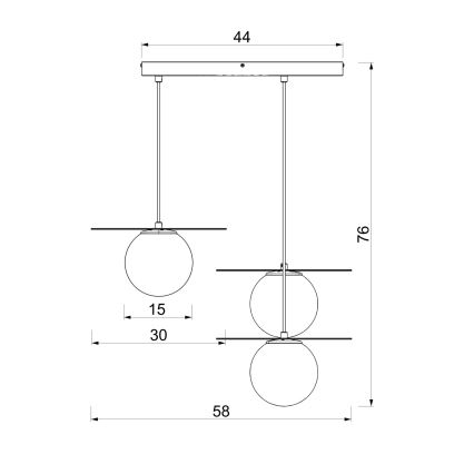 Lestenec na kablu FLAT 3xE27/15W/230V bela