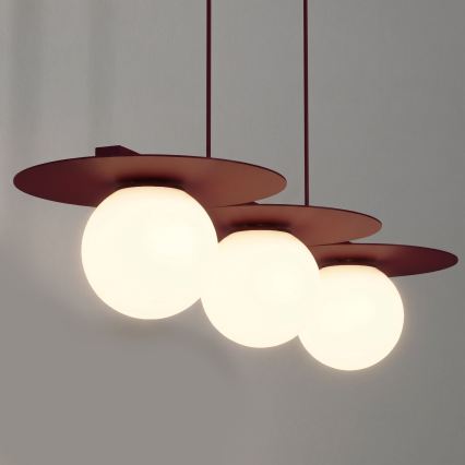 Lestenec na kablu FLAT 3xE27/15W/230V bordo